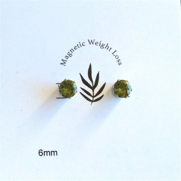 Peridot Colored Crystal No Pierce Acupressure Earrings - Picture 1 of 4